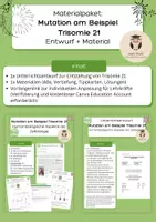 Vorschau - Stundenentwürfe - Materialpaket: Entwurf + Material zur Entstehung von Trisomie 21 Genommutation Nondisjunktion Meiose - Deckblatt
