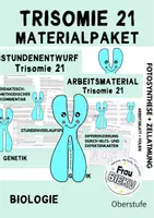 Vorschau - Stundenentwürfe - Arbeitsmaterial + Stundenentwurf Trisomie 21 Down-Syndrom Genetik - Deckblatt