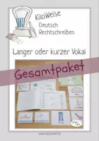 Vorschau - Arbeitsblätter - Materialpaket "Langer oder kurzer Vokal / Selbstlaut?" zu den Vokalen a, e, o, u - Deckblatt