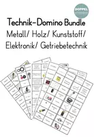 Vorschau - Arbeitsblätter - Materialpaket Domino (Metall/ Holz/ Kunststoff/ Elektronik/ Getriebetechnik) - Deckblatt