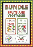 Vista previa - Tarjetas / Manipulativos - FLASH CARDS VEGETABLES FRUITS FOOD HEALTHY COLOR BW - Portada