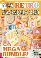 Vorschau - Fördermaterial/Inklusion - MEGA Klassenraum Deko Paket in farbenfrohem RETRO! / Klasse dekorieren / Klassenraum Gestaltung - Deckblatt