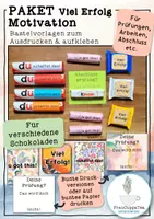 Vorschau - Mal- und Bastelvorlagen - PAKET Viel Erfolg / Motivation für Prüfungen mit Schokolade FrauCuppaTea - Deckblatt