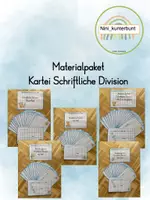 Vorschau - Stationenlernen - Materialpaket Kartei schriftliche Division - Deckblatt
