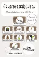 Vorschau - Stundenentwürfe - Gruselgeschichten - Materialpaket zu meiner UB Reihe - Deckblatt