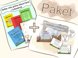 Vorschau - Fördermaterial/Inklusion - Materialpaket gelbe & rote Karte, Lobesbrief, Belohnungskarte,... - Deckblatt