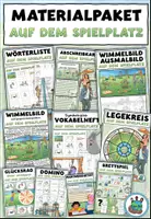 Vorschau - Mal- und Bastelvorlagen - Materialpaket "Auf dem Spielplatz" DaZ / DaF / Deutsch (wachsend) - Deckblatt