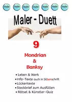 Vorschau - Stundenentwürfe - MALER-DUETT 9 : Mondrian & Banksy - Deckblatt