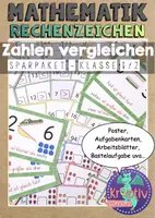 Vorschau - Stundenentwürfe - Materialpaket: Zahlen Vergleichen lernen in Klasse 1-2 - Deckblatt