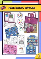 Vorschau - Stationenlernen - Materialpaket: Pack School Supplies in English - Deckblatt
