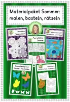 Vorschau - Mal- und Bastelvorlagen - Materialpaket Sommer: malen, basteln, rätseln - Deckblatt