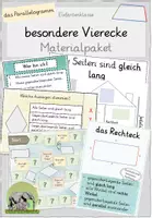 Vorschau - Arbeitsblätter - Materialpaket besondere Vierecke (Tafelmaterial, Forscherauftrag mit Tippkarte & Spiel) - Deckblatt