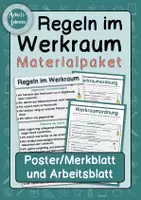 Vorschau - Arbeitsblätter - Regeln im Werkraum (Werkraumordnung): Poster, Merkblatt & Arbeitsblatt (Materialpaket) - Deckblatt