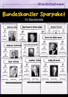 Vorschau - Arbeitsblätter - Steckbrief Bundeskanzler 10 Politiker SPARPAKET - Materialpaket - Deckblatt