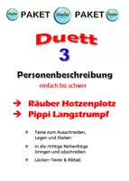 Vorschau - Stundenentwürfe - DUETT 3 - Personenbeschreibung : Hotzenplotz & Pippi Langstrumpf - Deckblatt