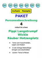 Vorschau - Stundenentwürfe - PAKET: Personenbeschreibung 4 (Wickie, Hotzenplotz, Pippi Langstrumpf) - Deckblatt