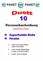 Vorschau - Unterrichtsreihen - DUETT 10 - Personenbeschreibung : Superheldin Bella & Piratin - Deckblatt