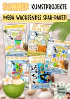 Vorschau - Stundenentwürfe - MEGA wachsendes Materialpaket: Schuljahresende Material und Sommer Kunstprojekte! - Deckblatt