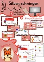 Vorschau - Arbeitsblätter - Silben schwingen - digitale Tafelbilder und Silbenheft Deutsch 1 - Deckblatt
