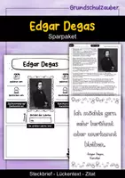Vorschau - Arbeitsblätter - Edgar Degas Sparpaket - Steckbrief, Lückentext & Zitat - Deckblatt