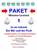 Vorschau - Unterrichtsreihen - PAKET : Minuten-Lesetest 1 - Deckblatt