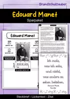 Vorschau - Arbeitsblätter - Édouard Manet Sparpaket - Steckbrief, Lückentext & Zitat - Deckblatt