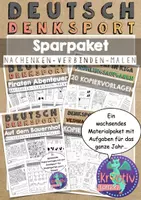 Vorschau - Arbeitsblätter - Materialpaket: Denksport für Kindergarten und Erste Klasse #frühlingohnestress - Deckblatt
