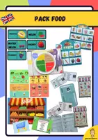 Vorschau - Stationenlernen - Materialpaket: PACK FOOD. ENGLISH BOARDGAMES - Deckblatt