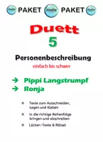 Vorschau - Stundenentwürfe - DUETT 5 - Personenbeschreibung: Pippi Langstrumpf & Ronja - Deckblatt