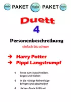 Vorschau - Stundenentwürfe - DUETT 4 - Personenbeschreibung: Harry Potter & Pippi Langstrumpf - Deckblatt