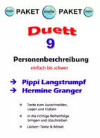 Vorschau - Stundenentwürfe - DUETT 9 - Personenbeschreibung : Pippi Langstrumpf & Hermine Granger - Deckblatt