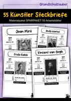 Vorschau - Arbeitsblätter - Künstler Steckbriefe - Materialpaket SPARPAKET 55 Arbeitsblätter - Deckblatt