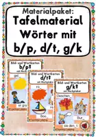Vorschau - Präsentationen/Tafelbilder - Materialpaket - Tafelmaterial b/p, d/t, g/k? (Bild- und Wortkarten) - Deckblatt