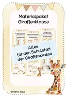 Vorschau - Bildkarten - Materialpaket Giraffenklasse Klassenzimmer/Rituale/Schulstart/Einschulung - Deckblatt