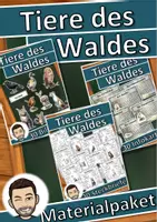 Vorschau - Stundenentwürfe - Materialpaket - Tiere des Waldes (Steckbriefe, Infokarten, Bildkarten) - Natur und Umwelt - Waldtiere - Deckblatt