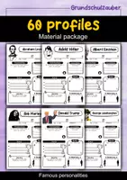 Vorschau - Arbeitsblätter - Famous personalities - 60 profiles material package - Deckblatt