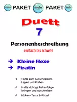 Vorschau - Arbeitsblätter - DUETT 7 - Personenbeschreibung : Kleine Hexe & Piratin - Deckblatt