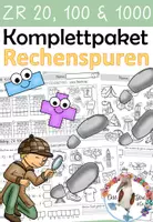 Vorschau - Arbeitsblätter - Wachsendes Komplettpaket Rechenspuren - Zahlenraum 20, 100 & 1000 - Deckblatt