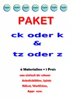 Vorschau - Unterrichtsreihen - PAKET Rechtschreibtraining : ck-k & tz-z - Deckblatt
