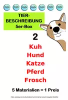 Vorschau - Stundenentwürfe - Tierbeschreibung-5er-Box 2 (Kuh, Hund, Katze, Pferd, Frosch) - Deckblatt