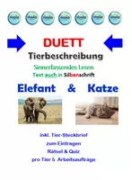 Vorschau - Stundenentwürfe - PAKET: Tierbeschreibung - ELEFANT & KATZE - Deckblatt
