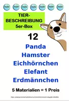 Vorschau - Unterrichtsreihen - Tierbeschreibung-5er-Box 12 (Panda, Hamster, EIchhörnchen, Elefant, Erdmännchen) - Deckblatt