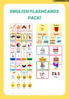 Vista previa - Unidades / Secuencias / Situaciones de Aprendizaje - ¡Lote de Flashcards en Inglés! - Portada