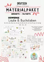 Vorschau - Unterrichtsreihen - Materialpaket: schwierige Laute und Buchstaben Deutsch 1.Klasse, 2.Klasse Miniheft, Rechtschreibung , Phonologische-Bewusstheit - Deckblatt