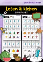 Vorschau - Arbeitsblätter - Lesen und kleben SPARPAKET - Materialpaket - Deckblatt