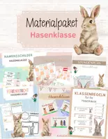 Vorschau - Mal- und Bastelvorlagen - Materialpaket für die Hasenklasse - wachsendes Bundle - Deckblatt