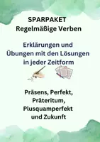 Vorschau - Arbeitsblätter - SPARPAKET - Regelmäßige Verben - Erklärungen und Übungen mit den Lösungen in jeder Zeitform - Deckblatt