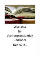 Vorschau - Arbeitsblätter - Lesetexte für Vertretung und/oder DaZ A2-B1 - Deckblatt