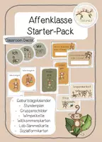Vorschau - Mal- und Bastelvorlagen - Materialpaket - Affenklasse - Starterpack - Deckblatt