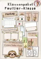 Vorschau - Mal- und Bastelvorlagen - Faultierklasse Materialpaket | Klassentier Faultier & Classroom Management - Deckblatt
